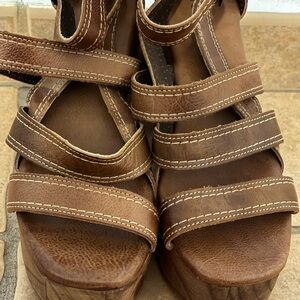 Elegant Brown Strappy Wedge Sandals